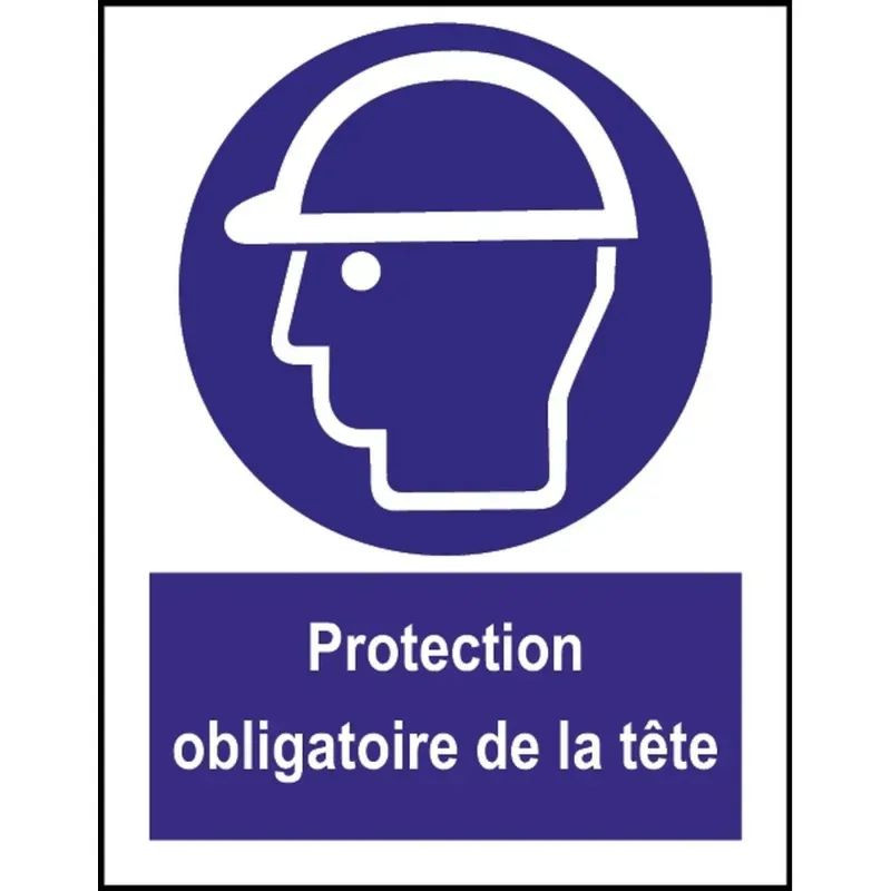 Panneau protection obligatoire de la tête