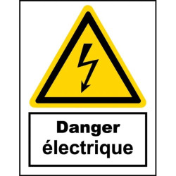 Panneau danger électrique avec pictogramme format A3