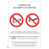 Panneau interdiction de fumer et de vapoter picto et loi