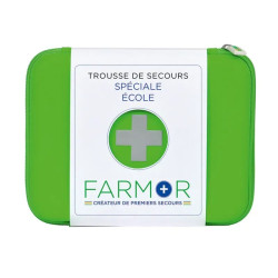 Trousse de secours école &amp; centre aéré grand modèle en PU vert fluo