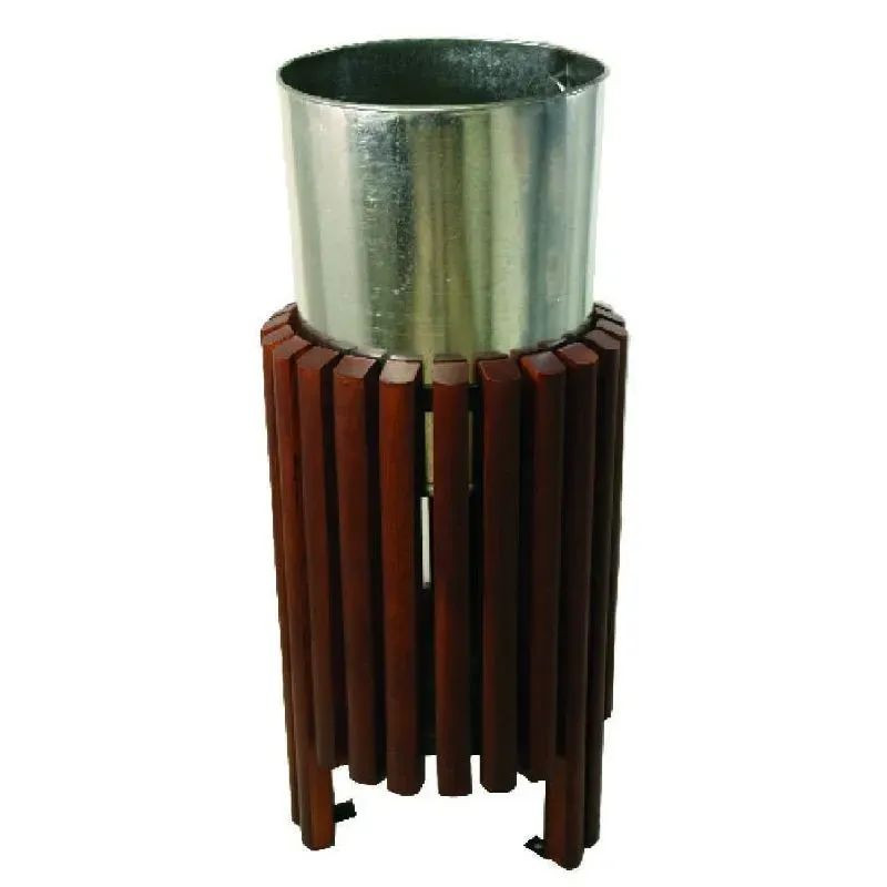 Corbeille Benito Salou PA641 en métal et bois exotique d'extérieur