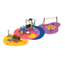 Pack aire de jeux 3 modules - Benito Area Educa 95 m²