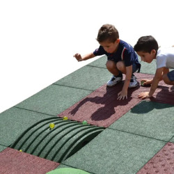 Elément pour parcours de billes en caoutchouc Hexdalle