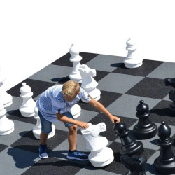 Jeu d’échecs ou dames géant en caoutchouc Hexdalle
