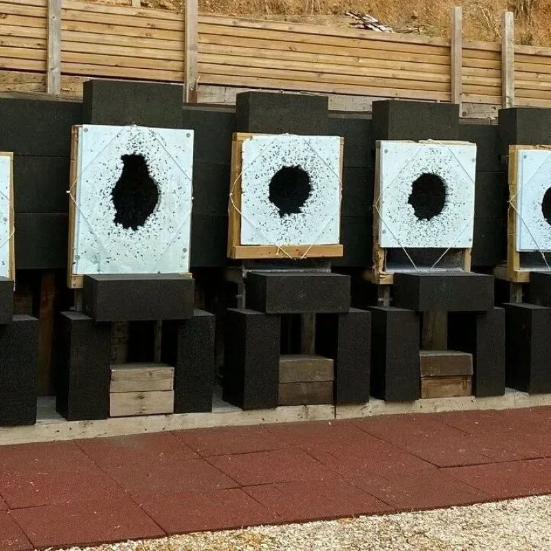 Piège à balle pour stand de tir en caoutchouc anti ricochets Hexbloc