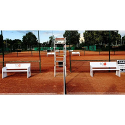 Banc publicitaire en acier électrozingué avec personnalisation