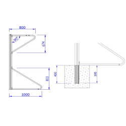 Cage de handball à sceller pour compétition