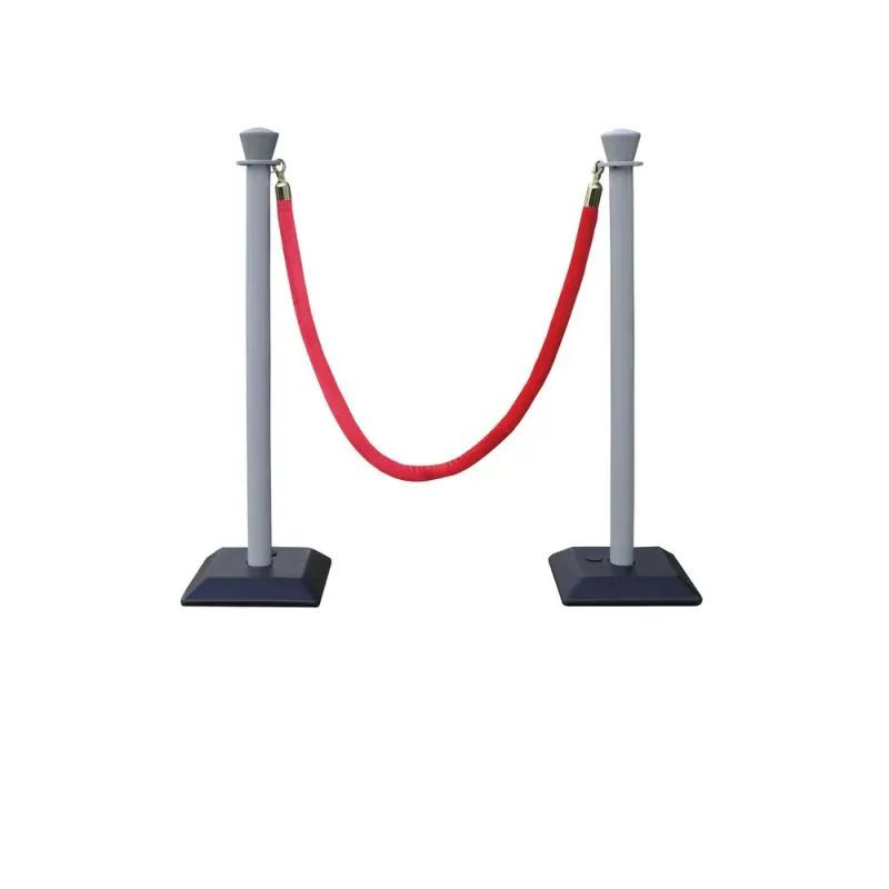 Kit 2 poteaux à corde PVC avec cordon tréssé