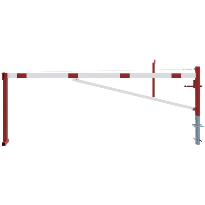 Barrière pivotante renforcée avec poteau d'appui
