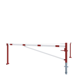 Barrière pivotante renforcée avec poteau d'appui