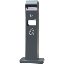 Cendrier sur pied 2 litres avec poubelle 8 litres - 600 mégots