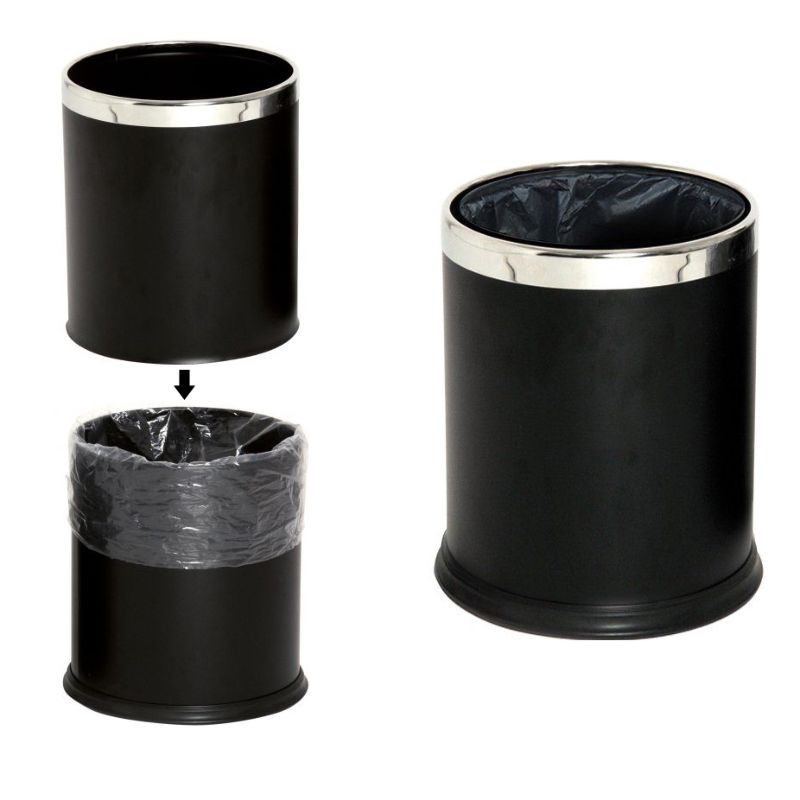 Poubelle de chambre d'hôtel bi flux