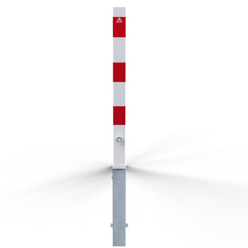 Poteau rouge et blanc amovible carré 7x7 cm - Schake