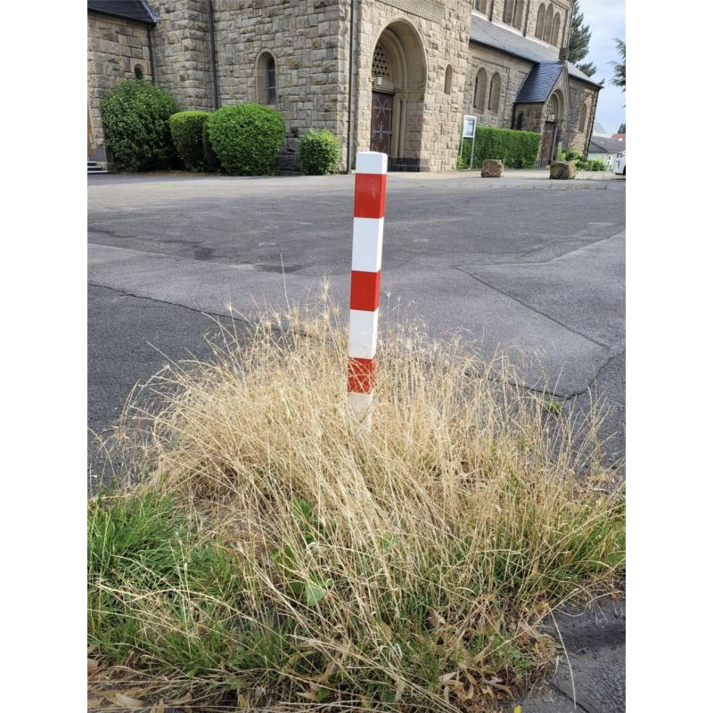 Poteau rouge et blanc amovible carré 7x7 cm - Schake