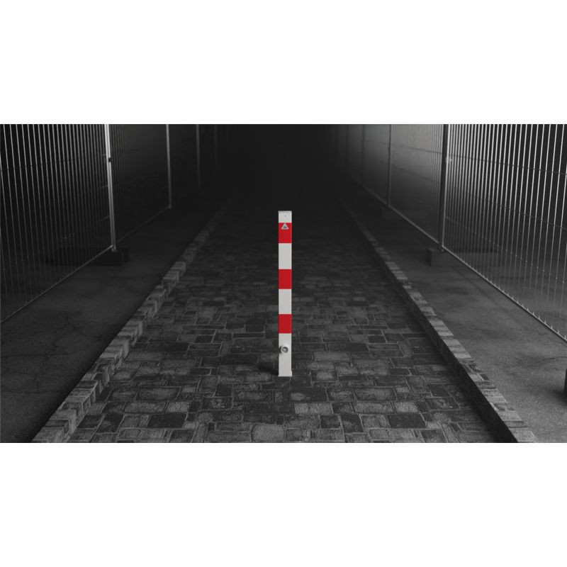 Poteau rouge et blanc amovible carré 7x7 cm - Schake