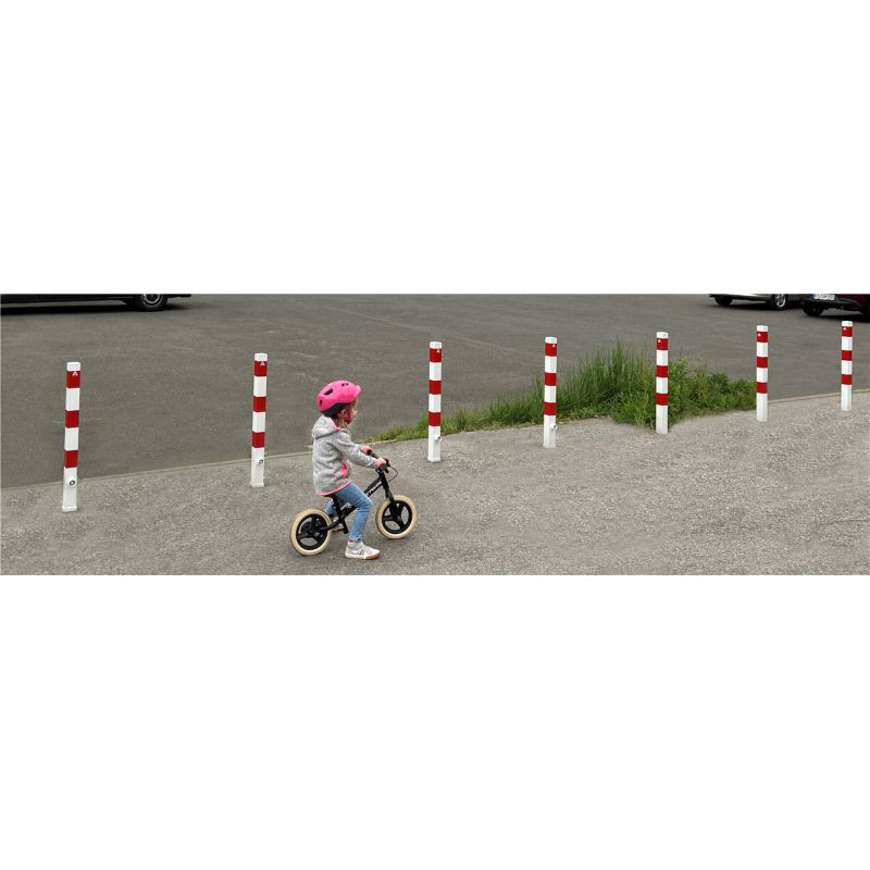 Poteau rouge et blanc amovible carré 7x7 cm - Schake