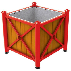 Bac à palmier acier et bois Province Agora