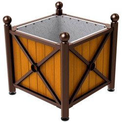 Bac à palmier acier et bois Province Boule