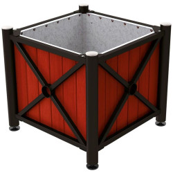 Bac à palmier acier et bois Province Inox brossé