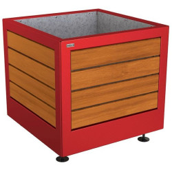 Bac à palmier Silaos acier et bois