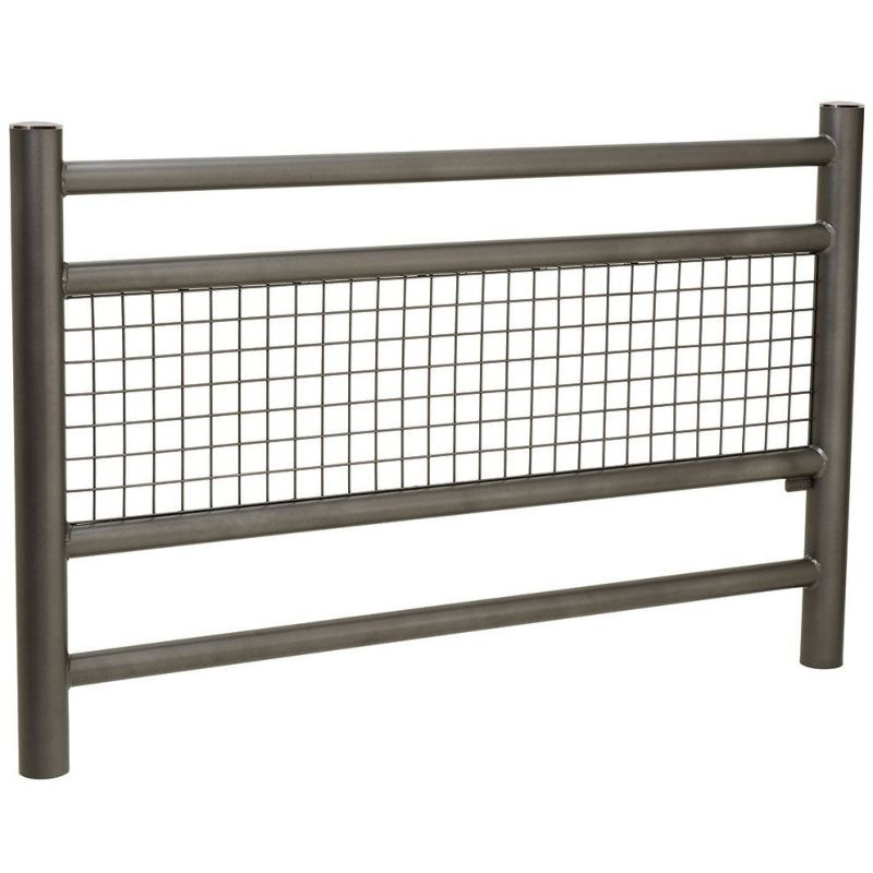 Barrière de trottoir Linéa en acier peint avec grillage central