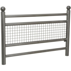 Barrière de sécurité grillagée avec pommeaux boules modèle Linéa