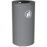 Poubelle de rue cylindre en métal 80 ou 120 litres avec pictogramme