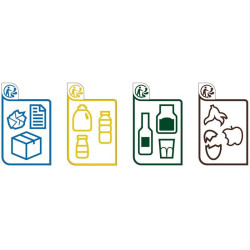 Kit 4 autocollants tri sélectif Procity