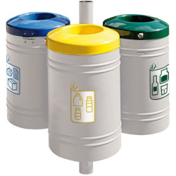 Poubelle de ville 40 litres fixée sur poteau couleur au choix