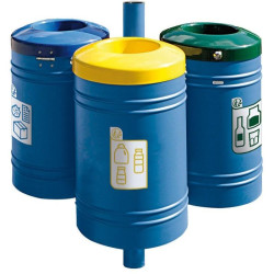 Poubelle de ville 40 litres fixée sur poteau couleur au choix