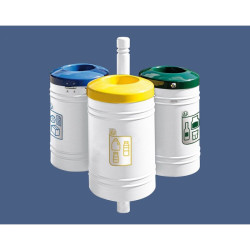 Poubelle de ville 40 litres fixée sur poteau couleur au choix