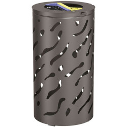 Poubelle de ville 40 litres fixée sur poteau couleur au choix