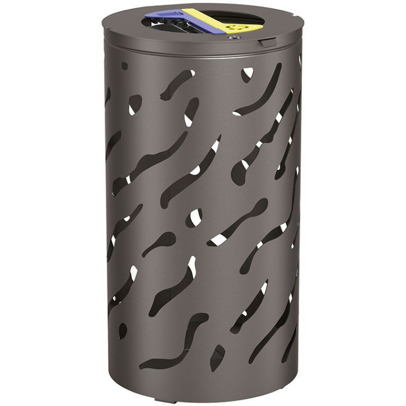 Poubelle de ville 40 litres fixée sur poteau couleur au choix