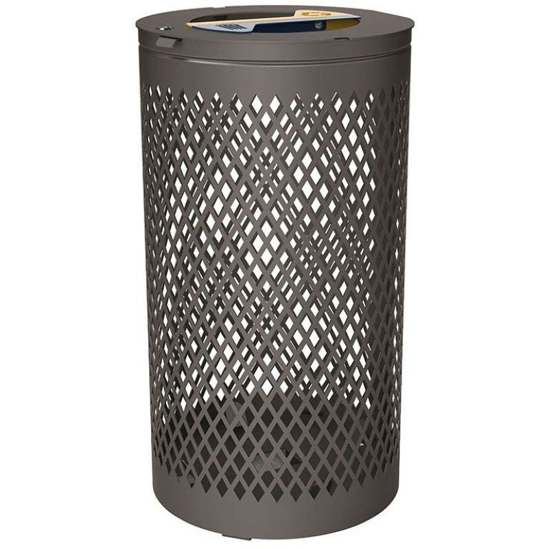 Poubelle de ville 40 litres fixée sur poteau couleur au choix