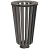 Corbeille publique de 80 L structure ajourée en lames de métal