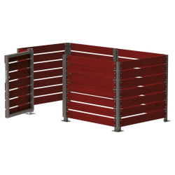 Porte cache conteneur modulable en stratifié compact acajou ou chêne