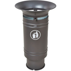 Corbeille urbaine de 60L en entonnoir métallique