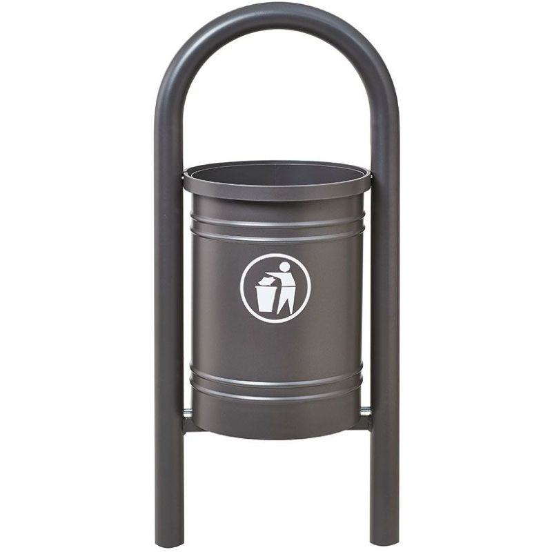 Poubelle extérieure basculante de 40L en acier