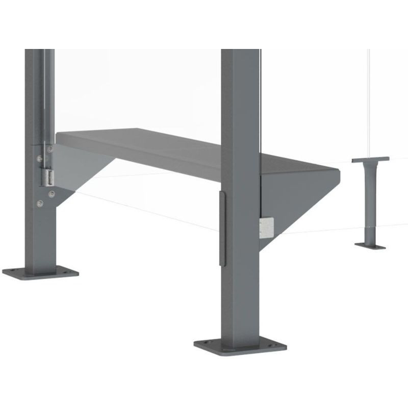 Banc ajustable en hauteur pour abri fumeur