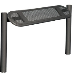 Assis debout en métal sur deux poteaux avec pommeaux en Inox