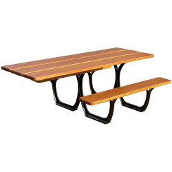 Table de pique nique en bois et métal en version standard ou PMR