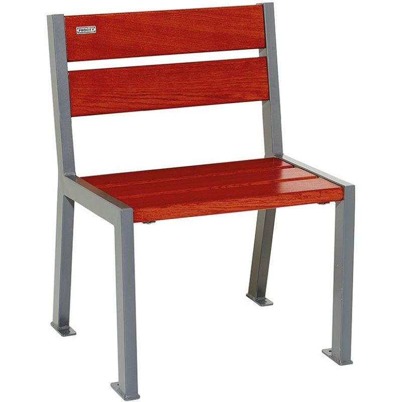Chaise d'extérieur en bois et métal  à fixer modèle Procity Silaos
