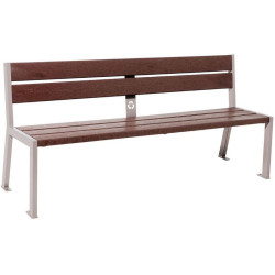 Banc ou fauteuil plastique recyclé et acier Silaos 5 lames