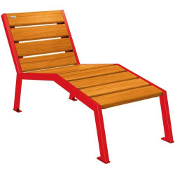 Chaise longue bois et acier Silaos