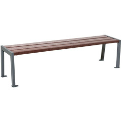 Banquette de rue en acier et plastique recyclé avec assise 3 lames