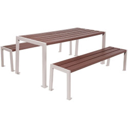 Table de pique-nique Silaos acier et plastique recyclé