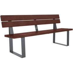 Banc public en lames de plastiques recyclés et structure acier