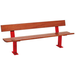 Banc en bois exotique et acier Pagode