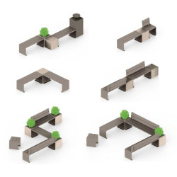 Banquette KUB. acier et bois