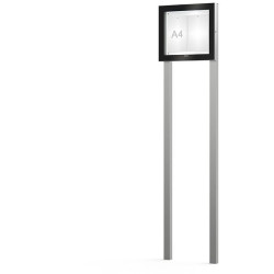 Vitrine d'affichage 2 à 9 A4  sur poteaux aluminium